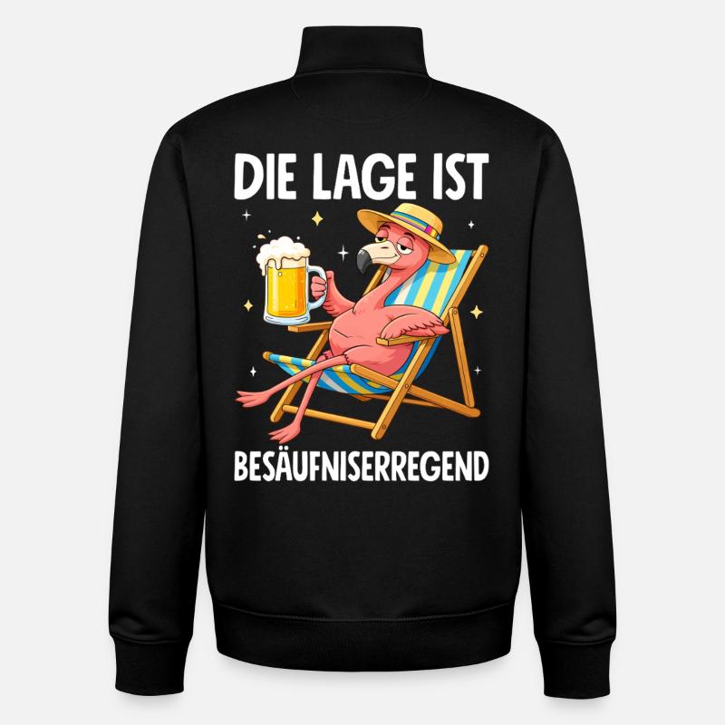 Die Lage Ist Besäufniserregend - Unisex Organic Zip Sweatshirt von Stanley/Stella - Schwarz