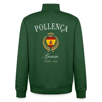 Pollença Mallorca Spanien Wappen – Reise Souvenir - Unisex Organic Zip Sweatshirt von Stanley/Stella - Flaschengrün - Hinten - AI Model Male 185 dark (185cm)