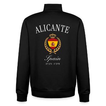 Alicante Spanien Wappen Krone – Reise Souvenir - Unisex Organic Zip Sweatshirt von Stanley/Stella - Schwarz - Hinten - AI Model Male 185 light (185cm)