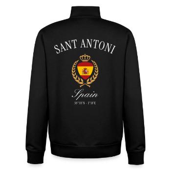 Sant Antoni Ibiza Spanien Wappen – Reise Souvenir - Unisex Organic Zip Sweatshirt von Stanley/Stella - Schwarz - Hinten - AI Model Male 185 light (185cm)