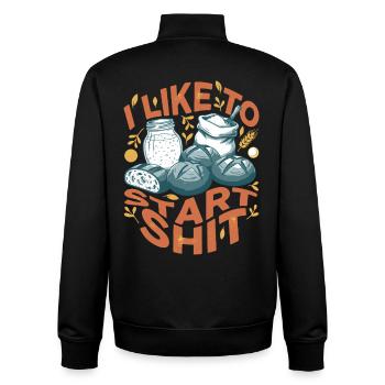 Pâtisserie au pain au levain J’aime commencer l’ère des boulangers - Sweat zippé unisexe en coton bio Stanley/Stella - noir - Dos - AI Model Male 185 light (185cm)