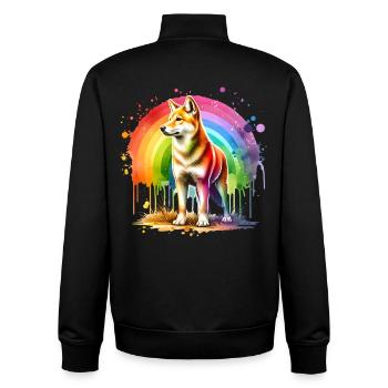 Australischer Wildhund Geschenk - Unisex Organic Zip Sweatshirt von Stanley/Stella - Schwarz - Hinten - AI Model Male 185 light (185cm)