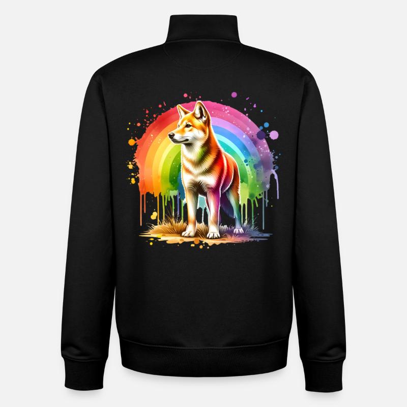 Cadeau du chien sauvage australien - Sweat zippé unisexe en coton bio Stanley/Stella - noir