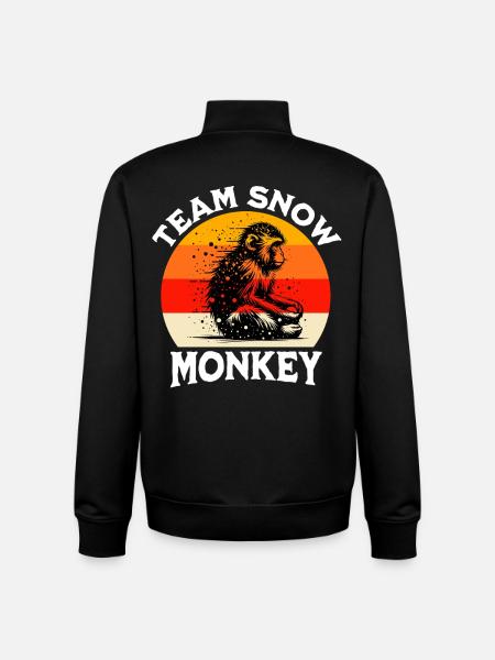 Team Snow Monkey - Unisex Organic Zip Sweatshirt by Stanley/Stella - black