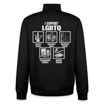 LGBTQ Kiffer Lifestyle Cannabis Humor - Unisex Organic Zip Sweatshirt von Stanley/Stella - Schwarz - Hinten - AI Model Male 185 light (185cm)