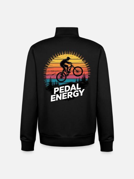 VTT, Descente, Action du cyclisme - Sweat zippé unisexe en coton bio Stanley/Stella - noir