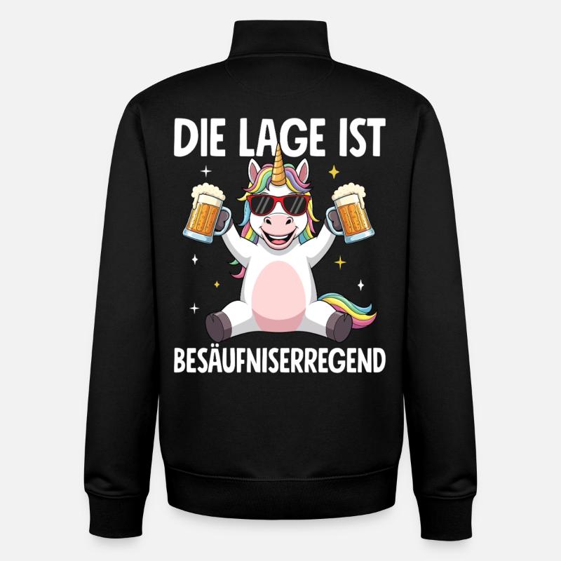 Die Lage Ist Besäufniserregend - Unisex Organic Zip Sweatshirt von Stanley/Stella - Schwarz
