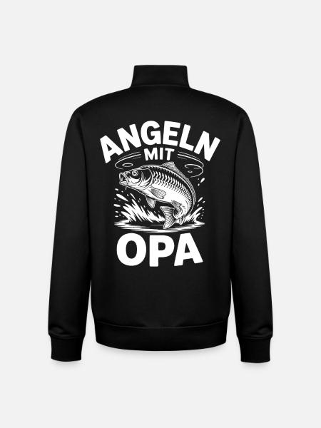 Angeln mit Opa - Unisex Organic Zip Sweatshirt von Stanley/Stella - Schwarz