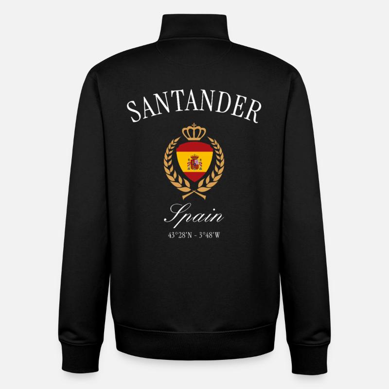 Santander Spanien Wappen Krone – Reise Souvenir - Unisex Organic Zip Sweatshirt von Stanley/Stella - Schwarz