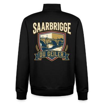 Saarbrigge Du Geiler - Unisex Organic Zip Sweatshirt von Stanley/Stella - Schwarz - Hinten - AI Model Male 185 light (185cm)