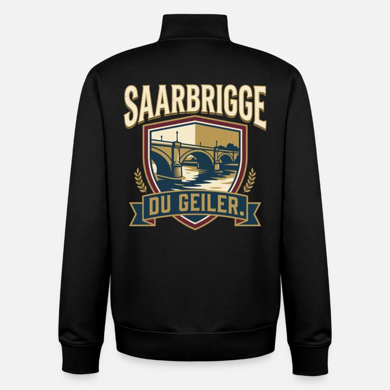 Saarbrigge Du Geiler - Unisex Organic Zip Sweatshirt von Stanley/Stella - Schwarz