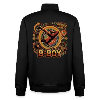 Breakdance B-Boy Hip Hop Retro Streetstyle - Unisex Organic Zip Sweatshirt by Stanley/Stella - black - Back - AI Model Male 185 light (185cm)