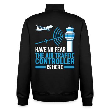 Air Traffic Controller Air Traffic Controller Gift - Unisex Organic Zip Sweatshirt by Stanley/Stella - black - Back - AI Model Male 185 light (185cm)