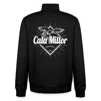 Cala Millor on Mallorca Balearic Island Souvenir - Unisex Organic Zip Sweatshirt by Stanley/Stella - black - Back - AI Model Male 185 light (185cm)