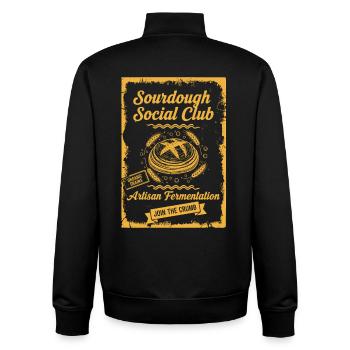 sourdough Social Club Artisan Fermentation Baking - Unisex Organic Zip Sweatshirt by Stanley/Stella - black - Back - AI Model Male 185 light (185cm)