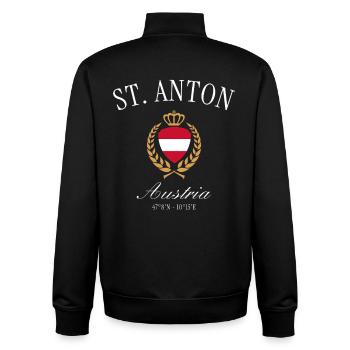 St. Anton am Arlberg Austria – Travel Souvenir - Unisex Organic Zip Sweatshirt by Stanley/Stella - black - Back - AI Model Male 185 light (185cm)