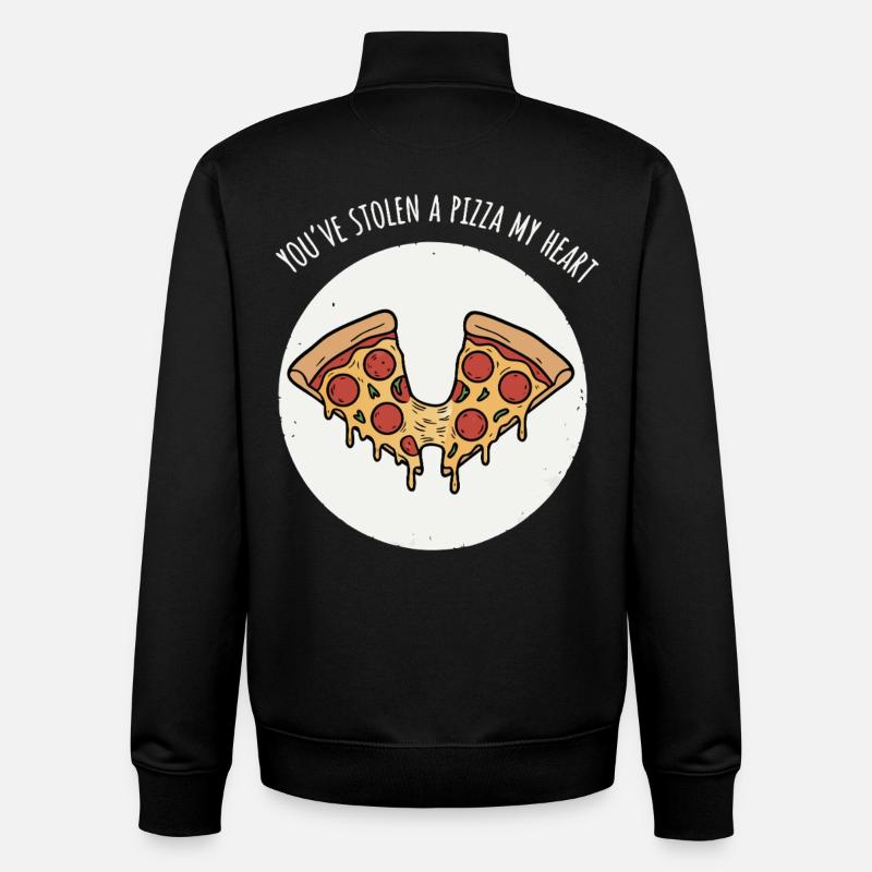 Pizza Herz - Unisex Organic Zip Sweatshirt von Stanley/Stella - Schwarz