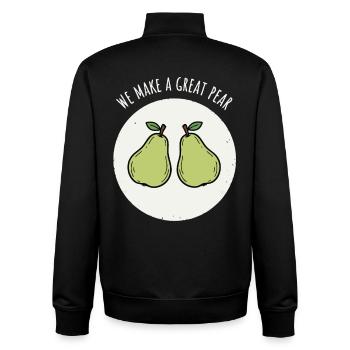 Pair de poires - Sweat zippé unisexe en coton bio Stanley/Stella - noir - Dos - AI Model Male 185 light (185cm)