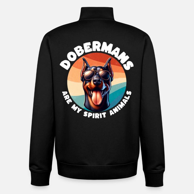 Funny Doberman Sayings - Unisex Organic Zip Sweatshirt by Stanley/Stella - black