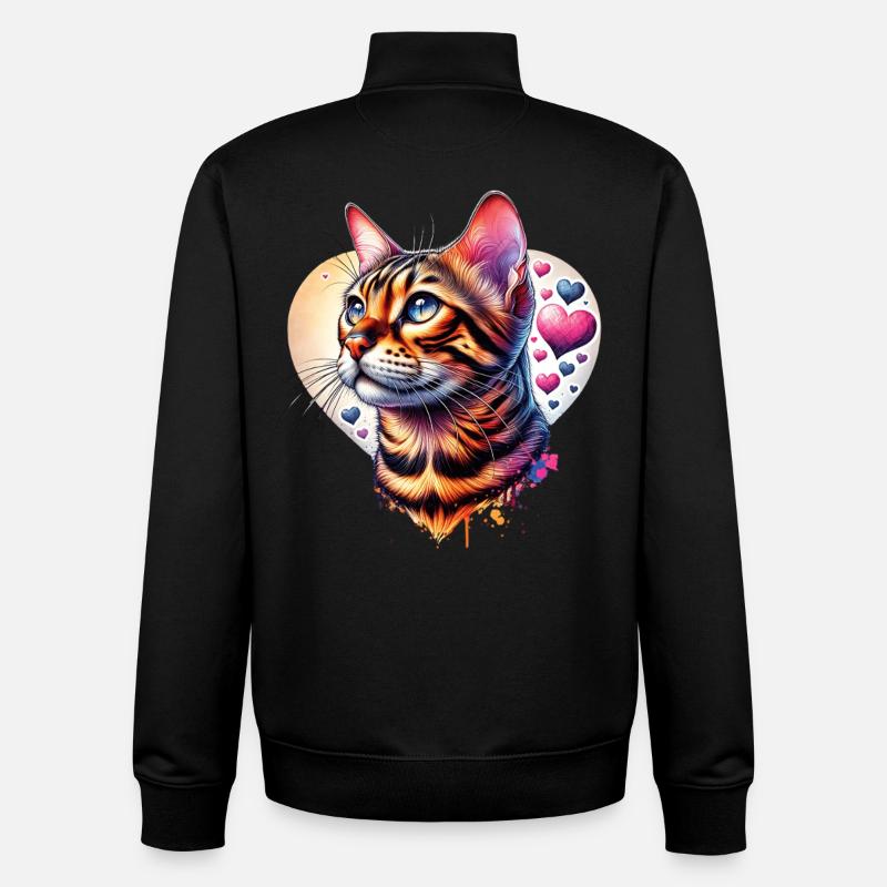 Bengalkatze - Unisex Organic Zip Sweatshirt von Stanley/Stella - Schwarz