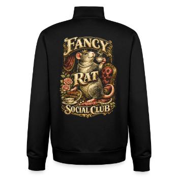 Rat de couleur, club social de rats de fantaisie Big Mouse Rat domestique - Sweat zippé unisexe en coton bio Stanley/Stella - noir - Dos - AI Model Male 185 light (185cm)