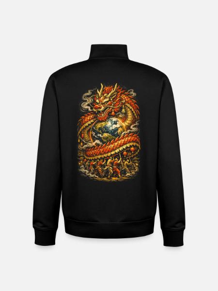 Dragon Dance Drachentanz - Unisex Organic Zip Sweatshirt von Stanley/Stella - Schwarz