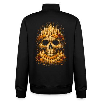 Día de los Muertos - Unisex Organic Zip Sweatshirt by Stanley/Stella - black - Back - AI Model Male 185 light (185cm)