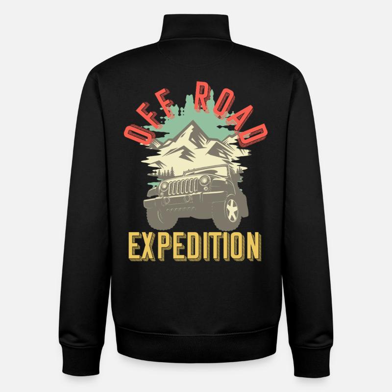 Offroad Expedition Adventure Gift Idea - Unisex Organic Zip Sweatshirt by Stanley/Stella - black