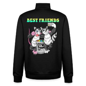 Beste Freunde Opossum- und Waschbär-lustige Müllfreunde - Unisex Organic Zip Sweatshirt von Stanley/Stella - Schwarz - Hinten - AI Model Male 185 light (185cm)