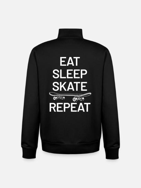 Eat Sleep Skate Repeat - Unisex Organic Zip Sweatshirt by Stanley/Stella - black