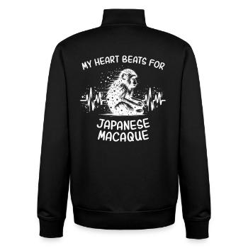 Japanmakak Herzlinie - Unisex Organic Zip Sweatshirt von Stanley/Stella - Schwarz - Hinten - AI Model Male 185 light (185cm)