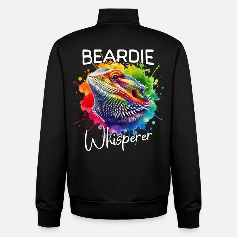 Bearded Dragon Whisperer - Unisex Organic Zip Sweatshirt by Stanley/Stella - black