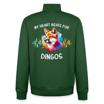 Australischer Wildhund Herzlinie - Unisex Organic Zip Sweatshirt von Stanley/Stella - Flaschengrün - Hinten - AI Model Male 185 dark (185cm)