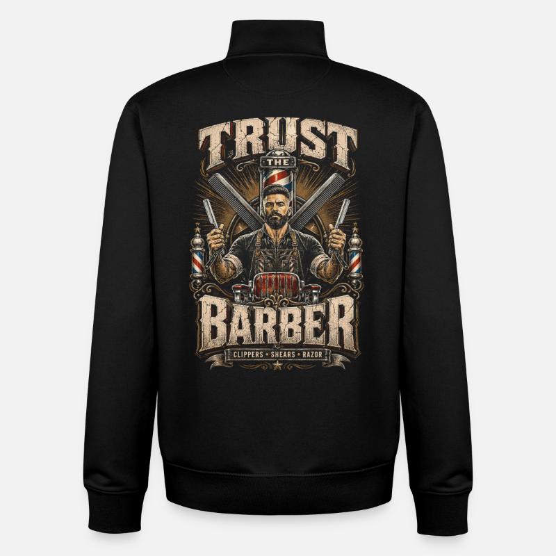 Barber Barbier Trust Le Barbier - Sweat zippé unisexe en coton bio Stanley/Stella - noir