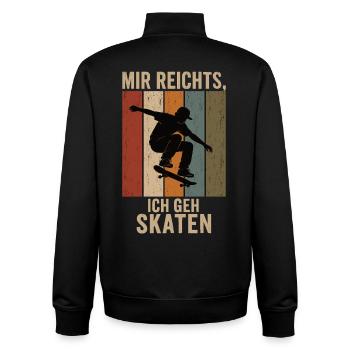 Mir reichts Ich geh skaten Retro Skater Shirt - Unisex Organic Zip Sweatshirt von Stanley/Stella - Schwarz - Hinten - AI Model Male 185 light (185cm)