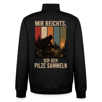 Mir reichts Ich geh Pilze sammeln Pilzsammler - Unisex Organic Zip Sweatshirt von Stanley/Stella - Schwarz - Hinten - AI Model Male 185 light (185cm)