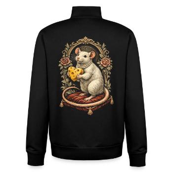 Rat de couleur Rat fantaisie Rat de la grande souris Rat domestique - Sweat zippé unisexe en coton bio Stanley/Stella - noir - Dos - AI Model Male 185 light (185cm)