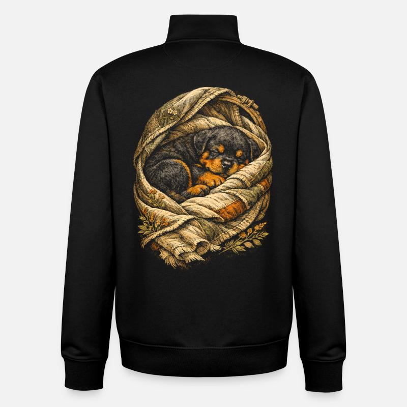 Rottweiler Welpe Hund - Unisex Organic Zip Sweatshirt von Stanley/Stella - Schwarz