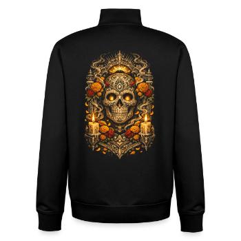 Día de los Muertos - Unisex Organic Zip Sweatshirt by Stanley/Stella - black - Back - AI Model Male 185 light (185cm)