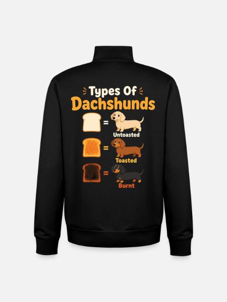 Lustige Arten von Dackelhunden - Unisex Organic Zip Sweatshirt von Stanley/Stella - Schwarz