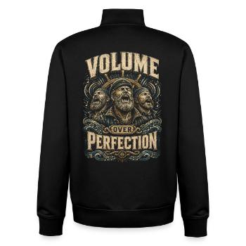 Chansons du Chanson du Chœur de Chants du Salon Maritime Volume Avant la Perfection - Sweat zippé unisexe en coton bio Stanley/Stella - noir - Dos - AI Model Male 185 light (185cm)