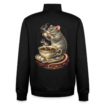 Rat de couleur Rat fantaisie Rat de la grande souris Rat domestique - Sweat zippé unisexe en coton bio Stanley/Stella - noir - Dos - AI Model Male 185 light (185cm)