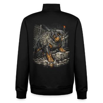 Rottweiler Hund - Unisex Organic Zip Sweatshirt von Stanley/Stella - Schwarz - Hinten - AI Model Male 185 light (185cm)