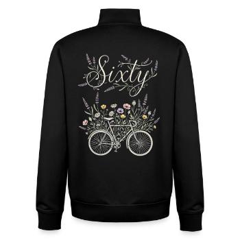 Femmes et femmes du 60e anniversaire du vélo - Sweat zippé unisexe en coton bio Stanley/Stella - noir - Dos - AI Model Male 185 light (185cm)