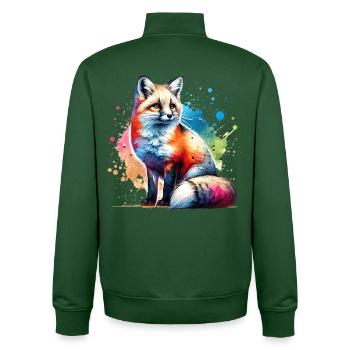 Don Swiftfox - Sweat zippé unisexe en coton bio Stanley/Stella - vert bouteille - Dos - AI Model Male 185 dark (185cm)