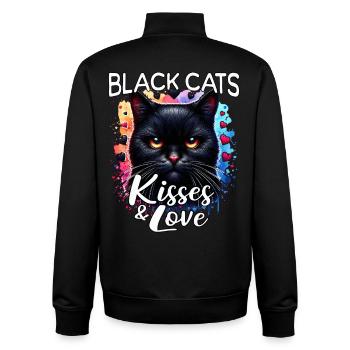 Amour du chat noir - Sweat zippé unisexe en coton bio Stanley/Stella - noir - Dos - AI Model Male 185 light (185cm)