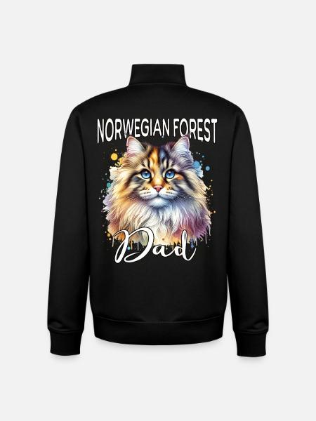 Norwegian Forest Cat Dad - Unisex Organic Zip Sweatshirt by Stanley/Stella - black