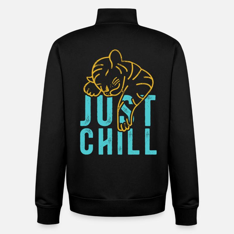 Juste Chill Tiger – Diction détendue - Sweat zippé unisexe en coton bio Stanley/Stella - noir