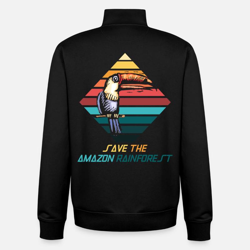 Save  – Regenwald retten - Unisex Organic Zip Sweatshirt von Stanley/Stella - Schwarz