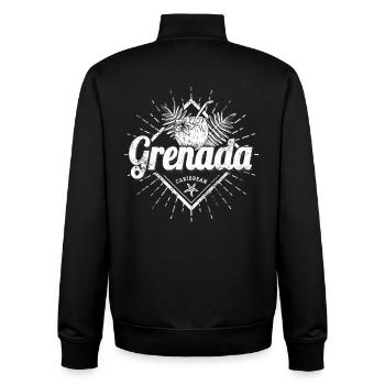 Grenada in Karibik Urlaub Vintage Insel Souvenir - Unisex Organic Zip Sweatshirt von Stanley/Stella - Schwarz - Hinten - AI Model Male 185 light (185cm)